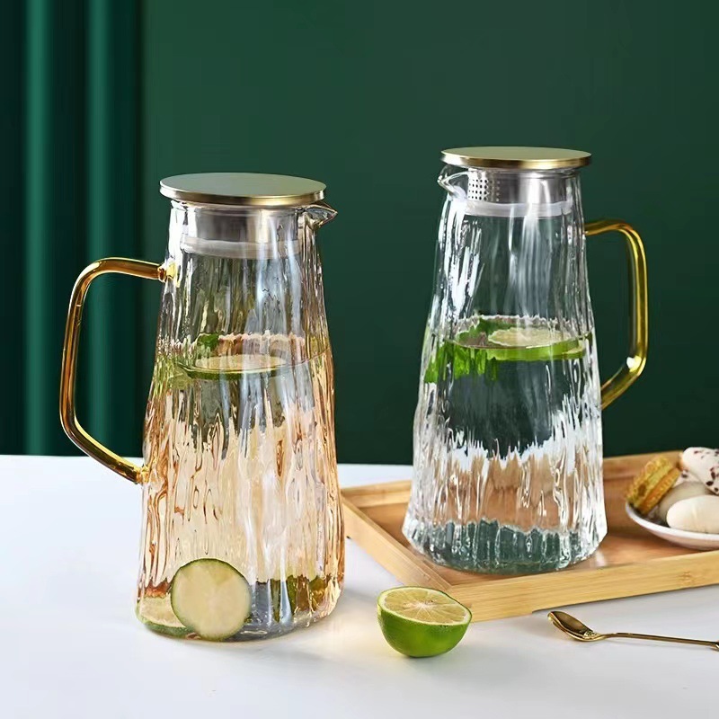 Wholesale of new summer anti-explosion cold water kettles, large-capacity beverage kettles, household high-temperature resistant glass kettles and cold water kettle sets details Picture