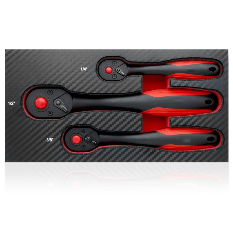 Cross-border best-selling 3-piece set of 72-tooth curved handle ratchet wrenches, large, medium and small flying bidirectional quick socket ratchet wrenches full figure