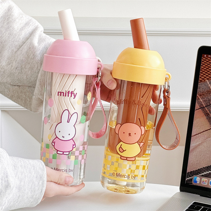 Authentic Mifiyebo straw cup, office worker tea-water separation tritan water cup, high appearance level plastic cup for girls full figure
