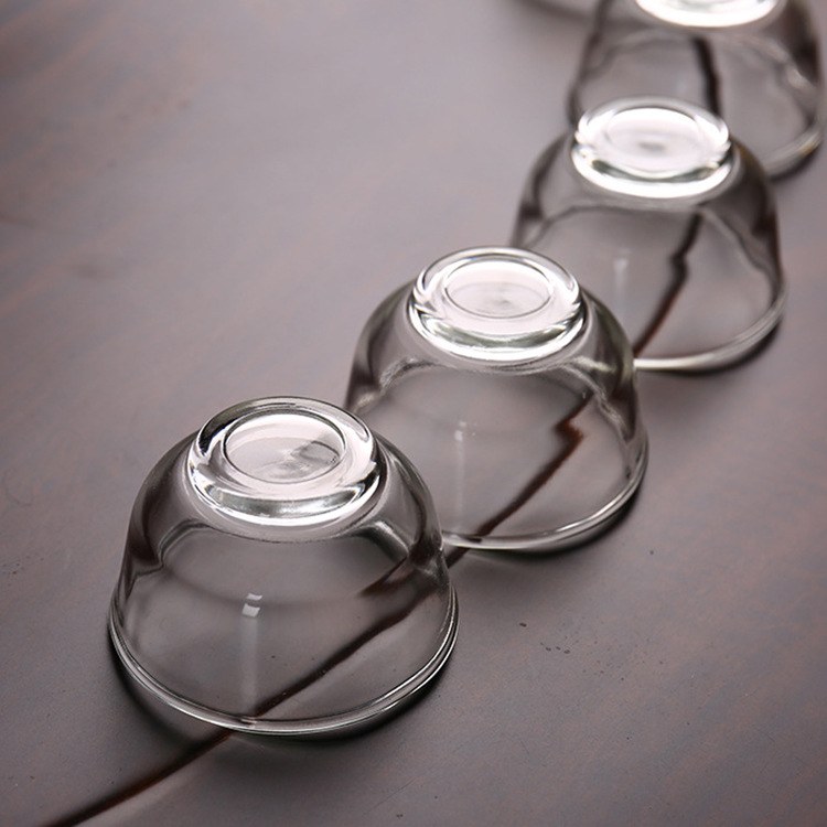Glass tea tasting cups, single-layer tea tasting cups, magnolia cups, heat-resistant thickened tea sets, gift cups, 10 pieces each, Gongfu small tea cups Application Scenario