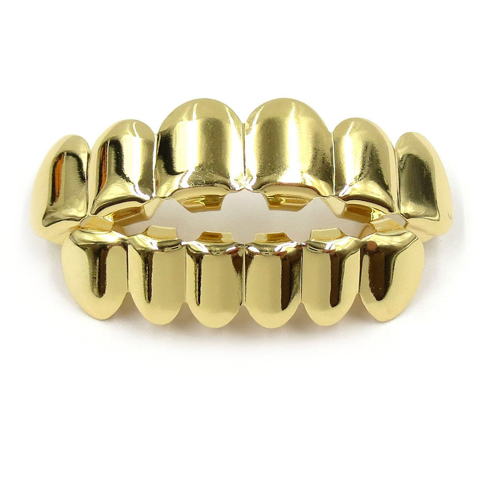 Cross-border European and American bestseller HIPHOP dental braces, sharp teeth TeethGrillz, real gold electroplated dental braces details Picture