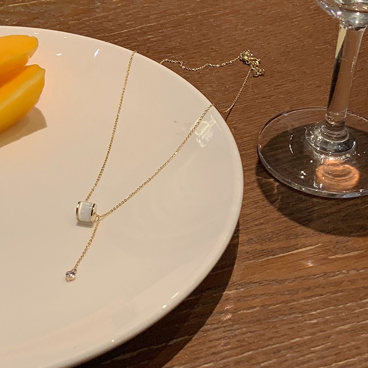 This necklace, chain, women's light luxury, niche design, simple and versatile pendant, collarbone, elegant, and small waist accessory wholesale Specification drawing