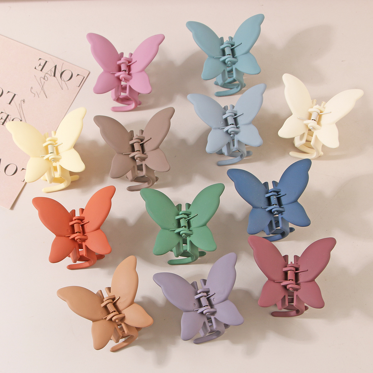 Cross-border Morandi color butterfly gripper, Amazon's best-selling hair accessory, ins high-end style, back of the head hair gripper full figure