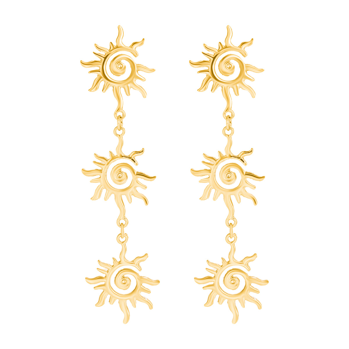 European and American cross-border threaded totem ins style single-layer necklace, simple national metal sun necklace item accessory Item Picture