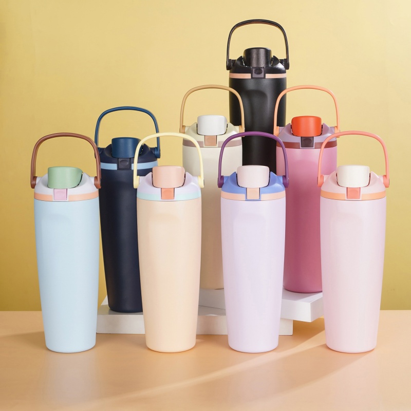 New portable car cup 30oz stainless steel insulated water bottle 304 vacuum double-layer portable double drink bountiful car