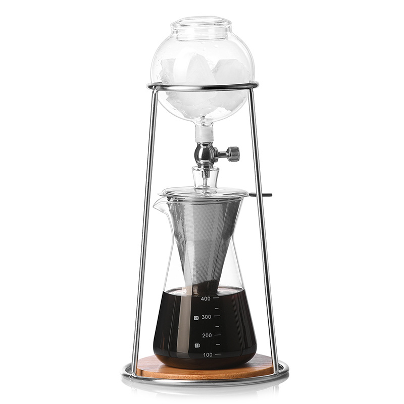 Stand iced drip coffee pot, drip filter iced tea cold brew pot set, high borosilicate glass hand-brewed coffee equipment Item Picture