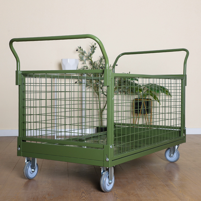 Logistics fence trolleys, silent grid trolleys, warehouse tool pull trucks, workshop material sorting and turnover carts Application Scenario