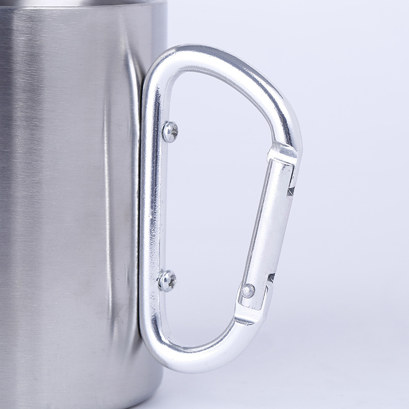 Wholesale of 300ml outdoor mountaineering buckle coffee cups, double-layer stainless steel mugs, and metal beer mugs for export Application Scenario