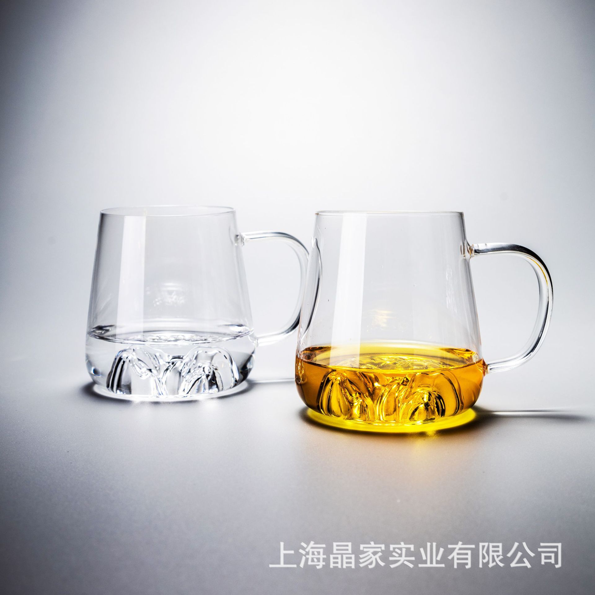 High borosilicate glass single-layer cup, creative mountain viewing cup, tea brewing cup, household juice, milk, coffee cup, tea water printed LOGO details Picture