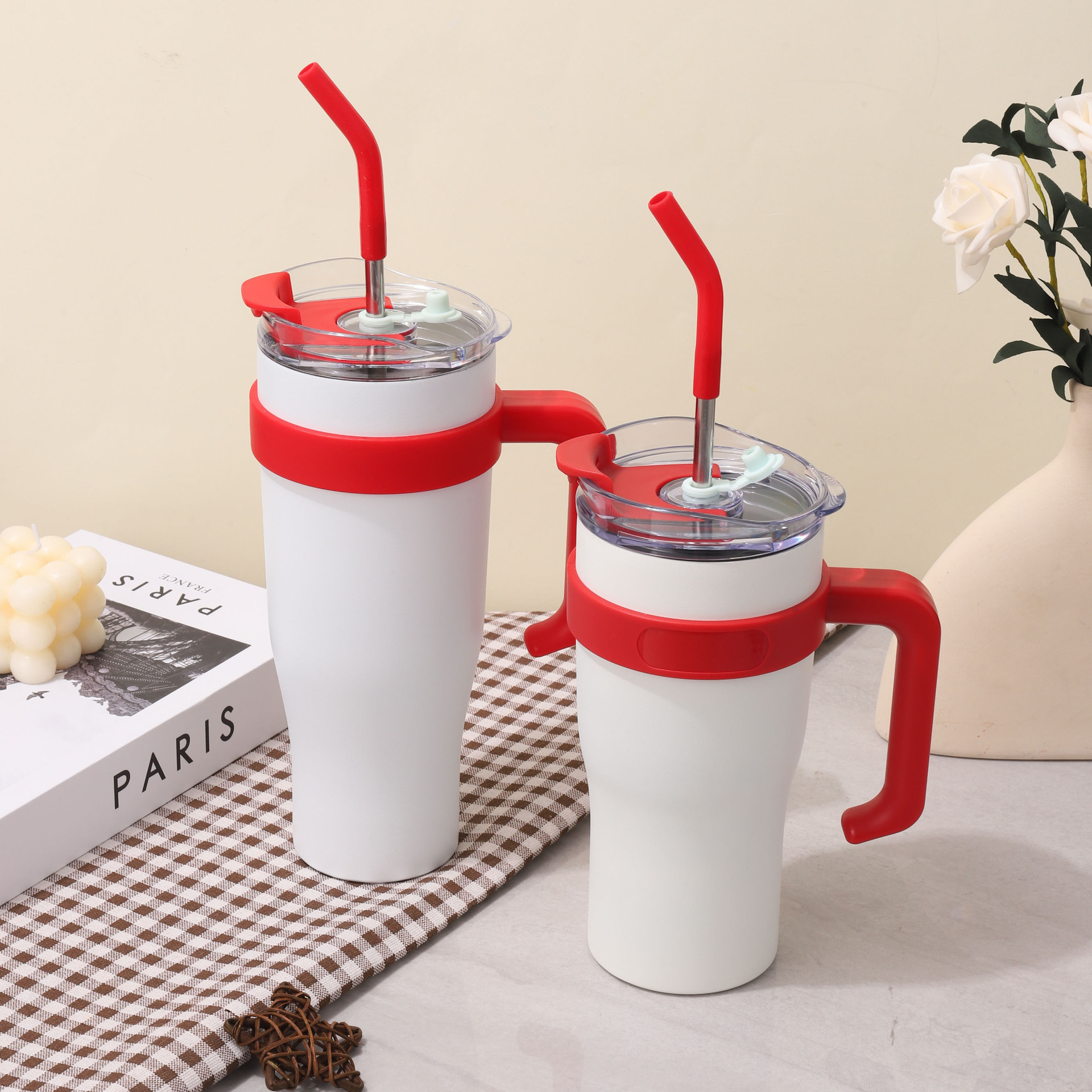 Amazon handle car cup 40oz large capacity ice cup, straw cup, high appearance level 304 stainless steel insulated cup Application Scenario