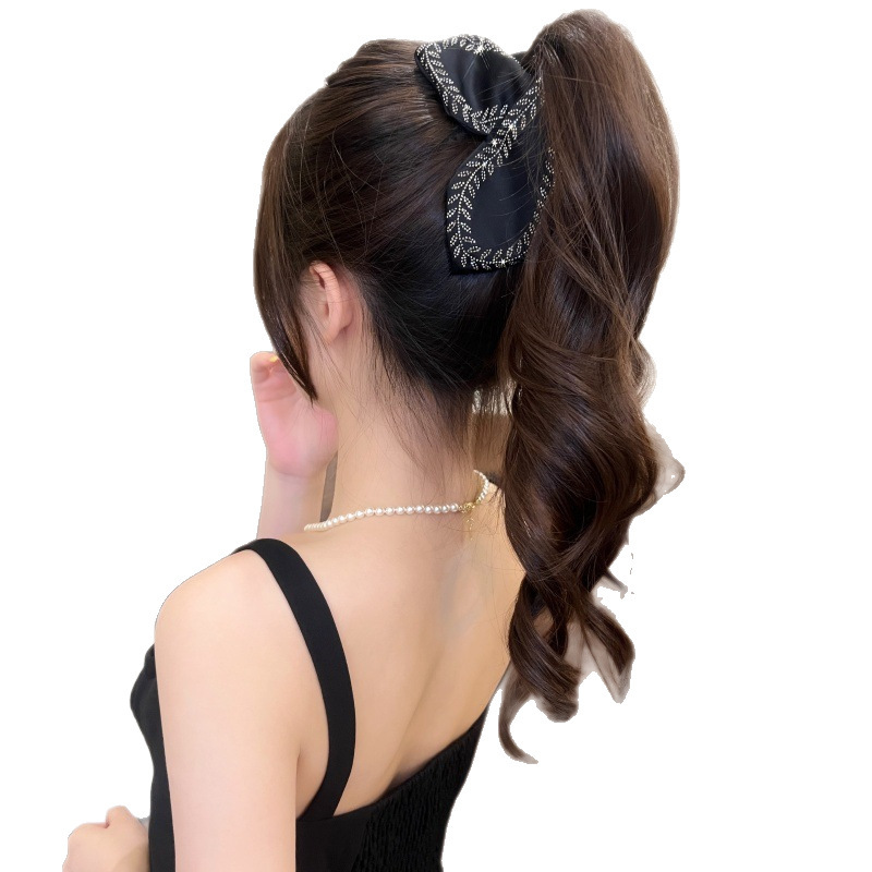 Korean-style design, leaf, wheat ear, shark clip, versatile and high-end hairpin, back of the head, hairpin, fabric headwear, and others Item Picture