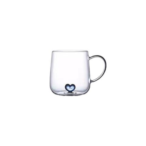 High borosilicate transparent glass household large-capacity single-layer heart-shaped glass cup for fruit juice beverages, flower tea and cold drinks Item Picture