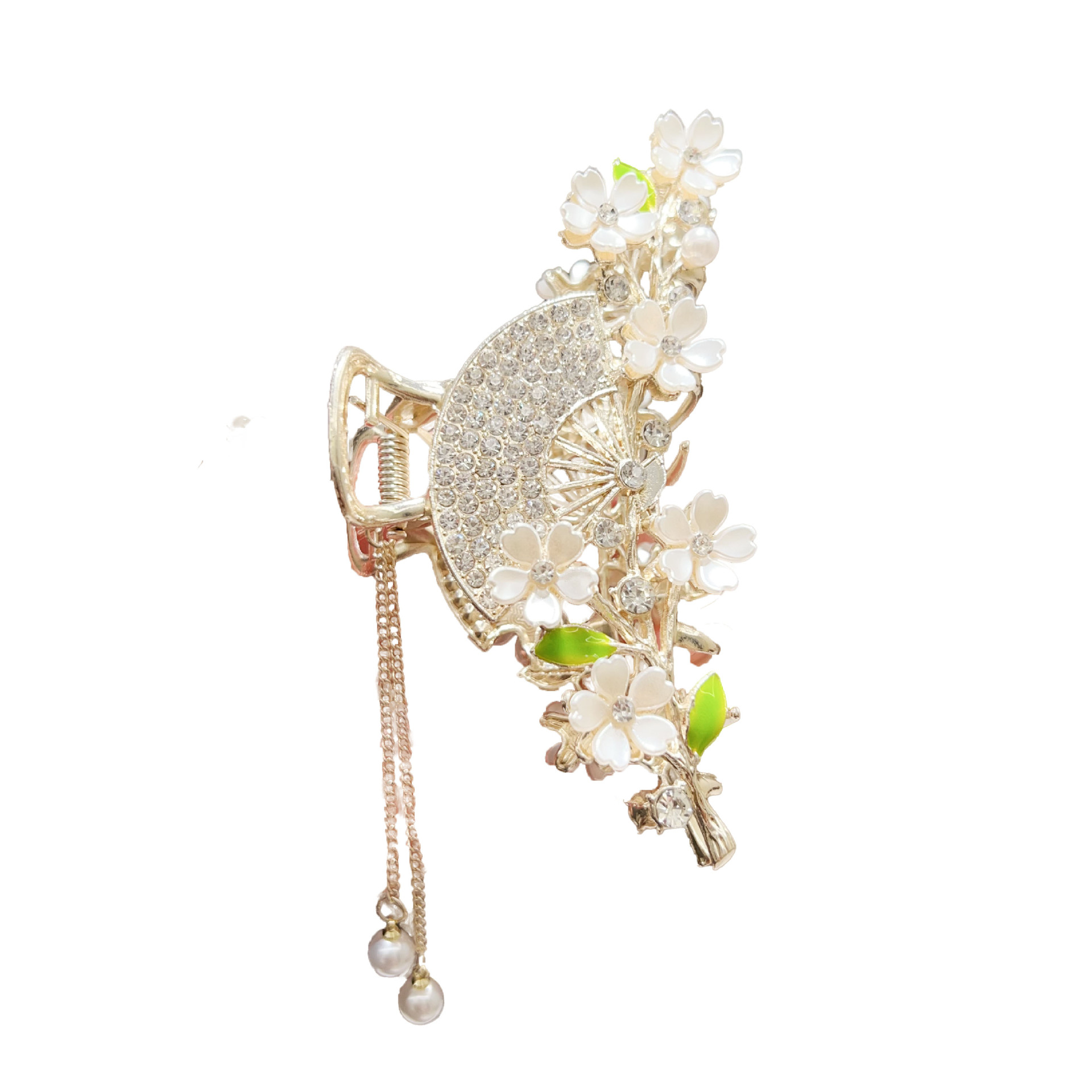 Rose tassel clip women's 2024 new high-end ancient-style hair clip at the back of the head shark clip headwear Item Picture
