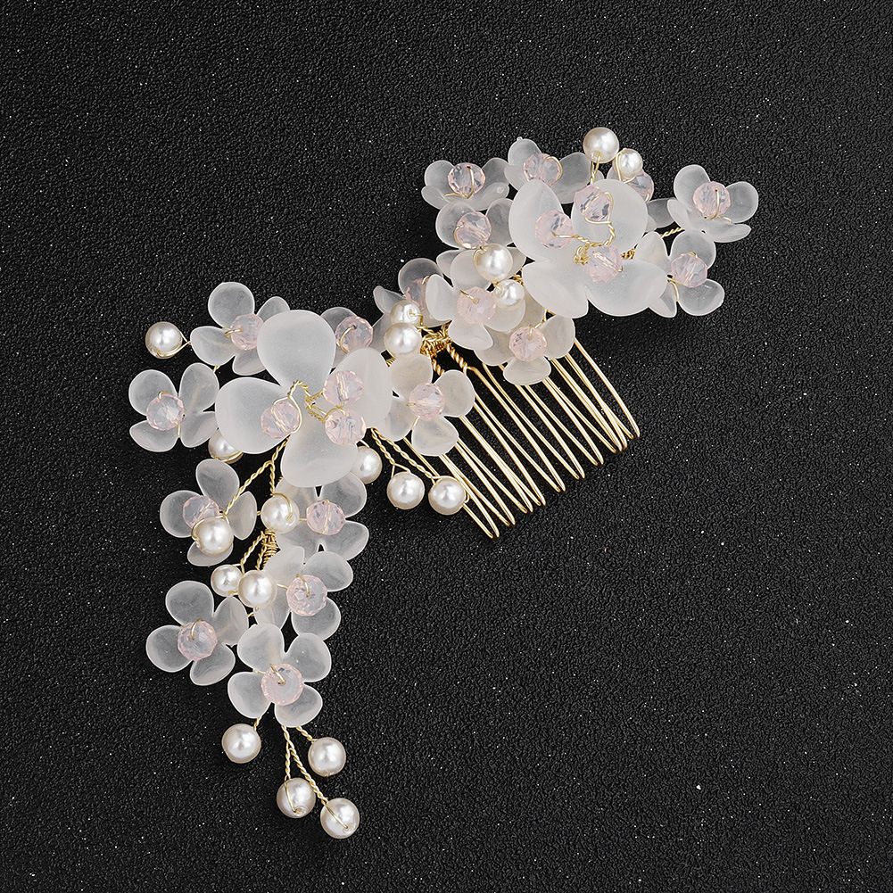 miallo original design accessories: Bride's hair comb, beautiful handcrafted crystal insert comb, photography and makeup hair accessories, headwear Specification drawing