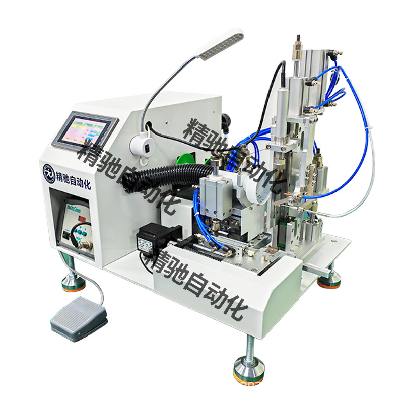Fully semi-automatic wire cutting, core stripping, skilling and soldering machine, small foot-operated solder feeding, circuit board usb soldering machine Item Picture