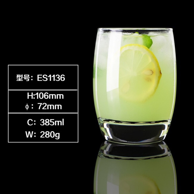 Creative transparent glass cups, beer mugs, restaurant bars, KTV whisky glasses, foreign wine glasses, thick-bottomed water glasses, beverages full figure