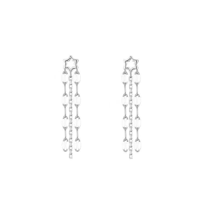 The star tassel earrings are a light luxury and niche design for women. The stud earrings exude a sense of sophistication and elegance. They are a new internet-famous style in 2025 Item Picture