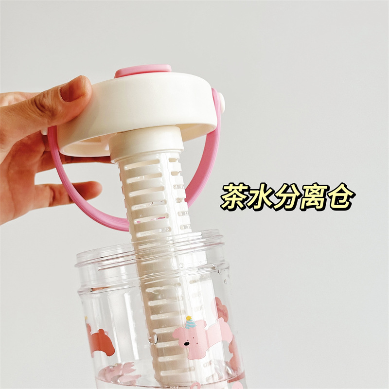 Wholesale of Tritan plastic straw cups with a fresh and clean style, large-capacity water cups with a tea bin, and summer student cups Application Scenario
