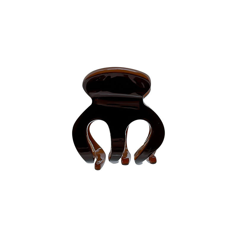 Deep coffee Korean ins chocolate large grab hair clip, high-end style brown hair grab acetate back of the head shark clip Item Picture