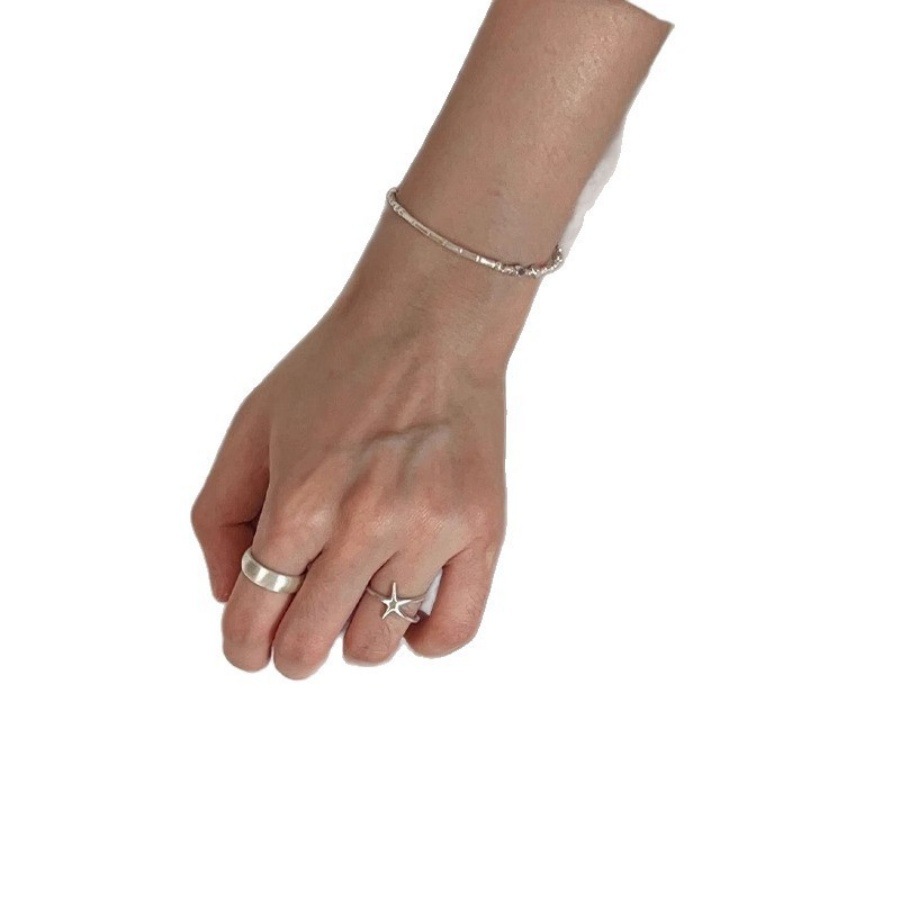 Korean matte starfish ring, a niche design for women, with a cold style, double-layer index finger ring, and a light luxury and high-end open ring Item Picture