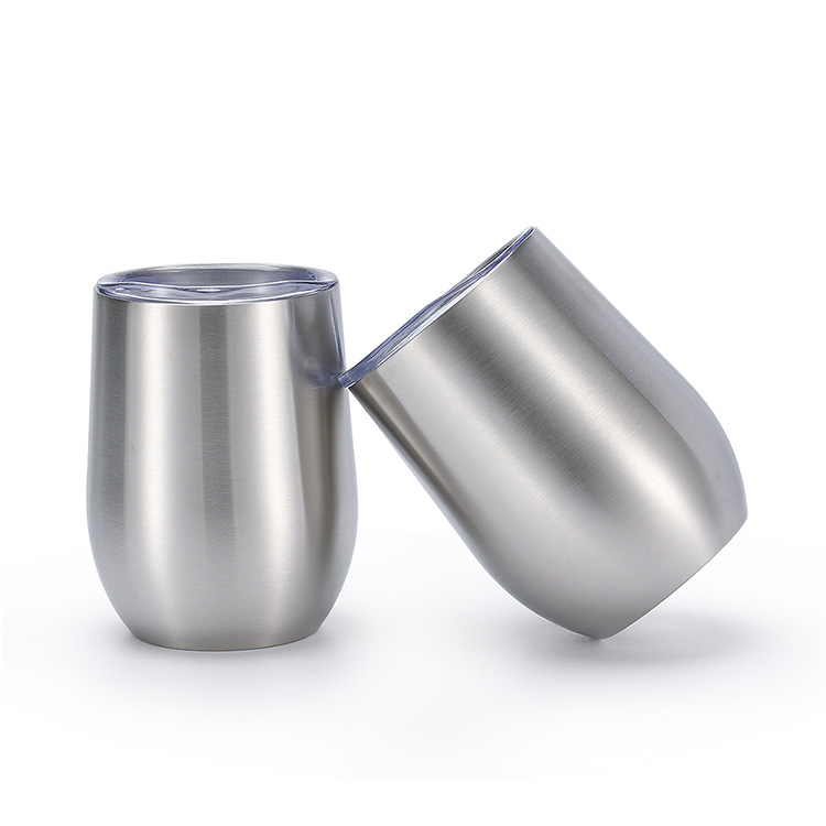 Cross-border 12oz stainless steel double-layer vacuum red U-shaped cup eggshell vacuum cold drink cup Portable and simple insulated cup Item Picture