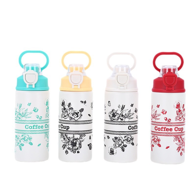 New national trend 316 stainless steel jumping cup, double-layer vacuum insulated cup, outdoor portable carrying ring sports water bottle Item Picture