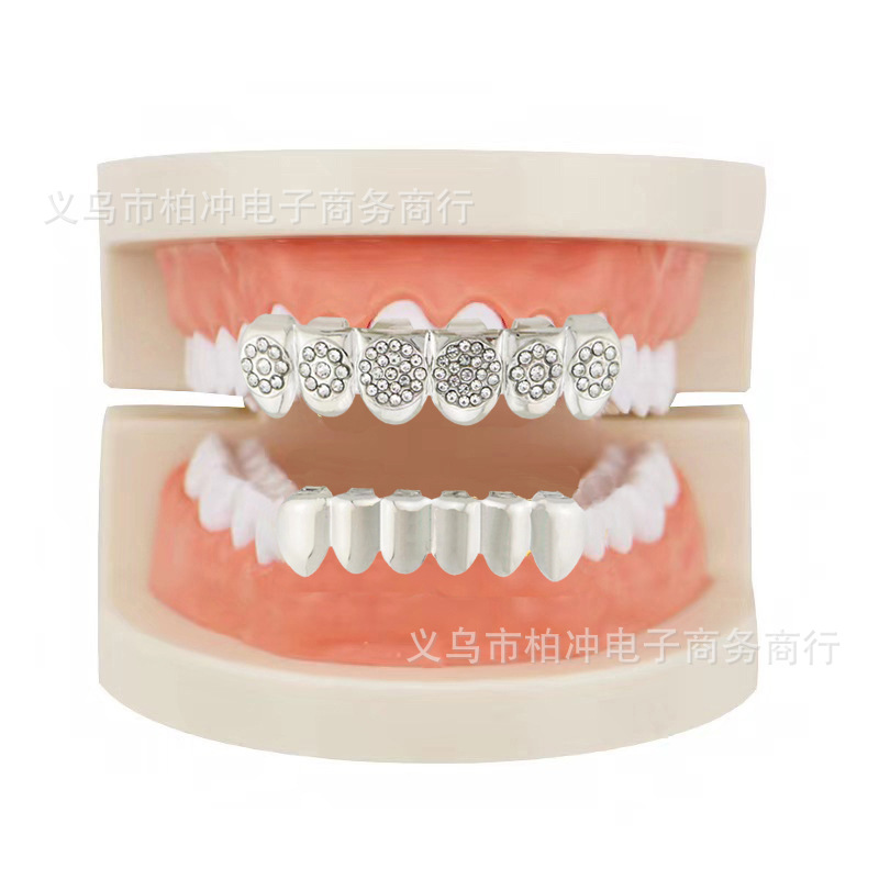 Cross-border best-selling Hippop dental braces and jewelry, European and American style, Amazon AliExpress dental grills and decorations full figure