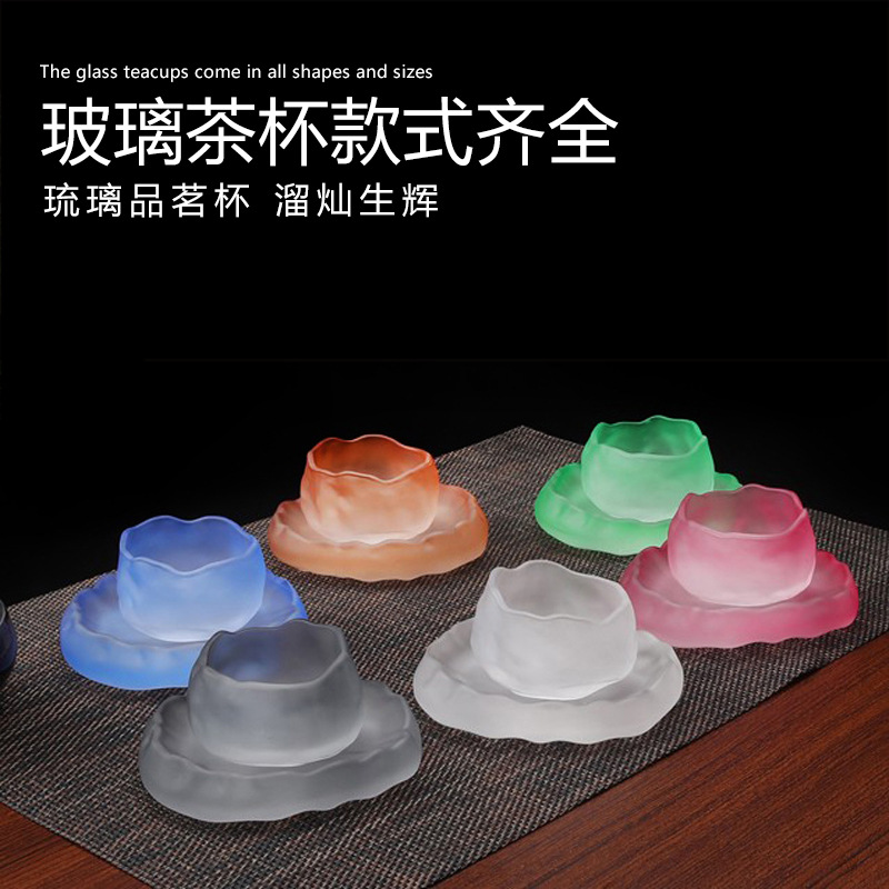 Wholesale of Japanese-style glass cups, household crystal glass master cups, single cups for tea tasting, commercial Gongfu tea cups and tea sets full figure