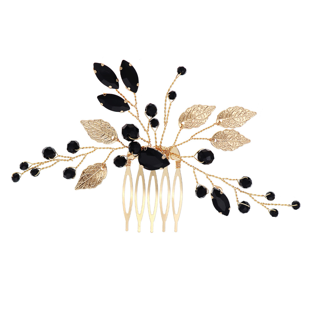 European and American accessories, handcrafted bride combs, retro wedding banquet style, dress and hair accessories, versatile Halloween black hair combs for girls Item Picture
