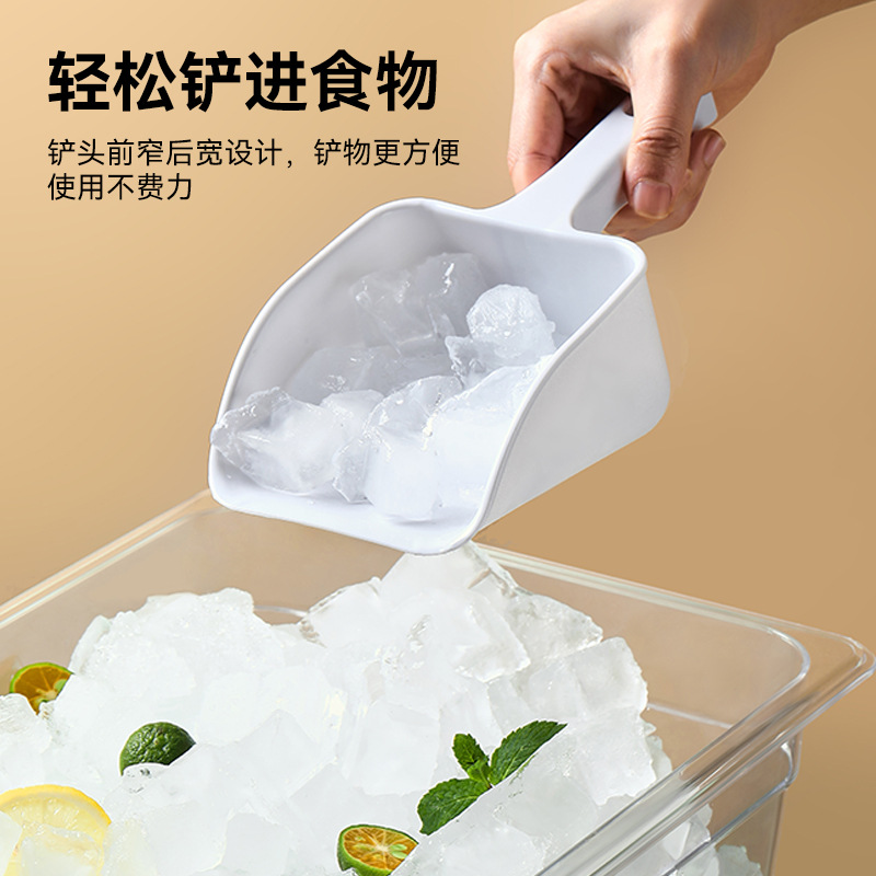 Ice spatula, plastic integrated food spatula, sugar spatula, material spatula, flour, grain, nuts, dried fruits, melon seeds, supermarket rice spatula, commercial use Specification drawing