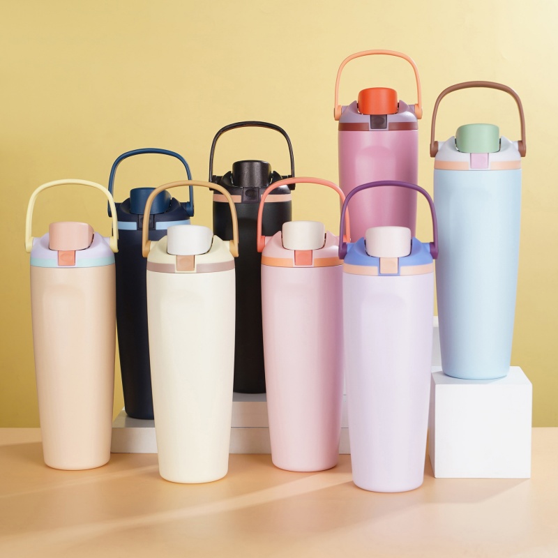 New portable car cup 30oz stainless steel insulated water bottle 304 vacuum double-layer portable double drink bountiful car details Picture