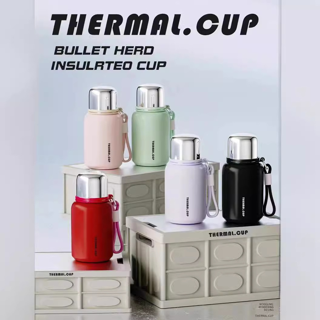 316 stainless steel insulated cup with LOGO printed, mini and small water cup, carrying a handle, high appearance level student cup details Picture