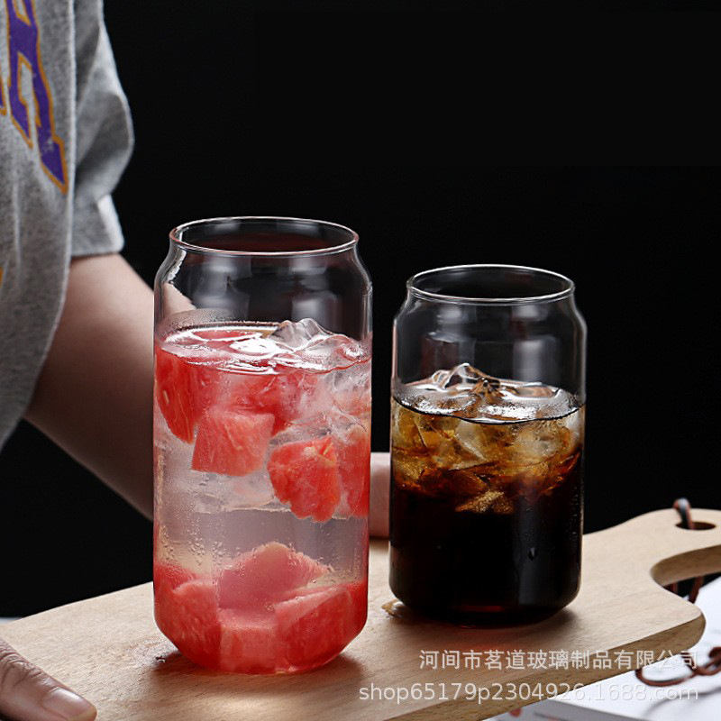 Coca-Cola cans, high borosilicate glass cups, internet-famous photos, Nordic minimalist home creative milk tea beer juice cups full figure