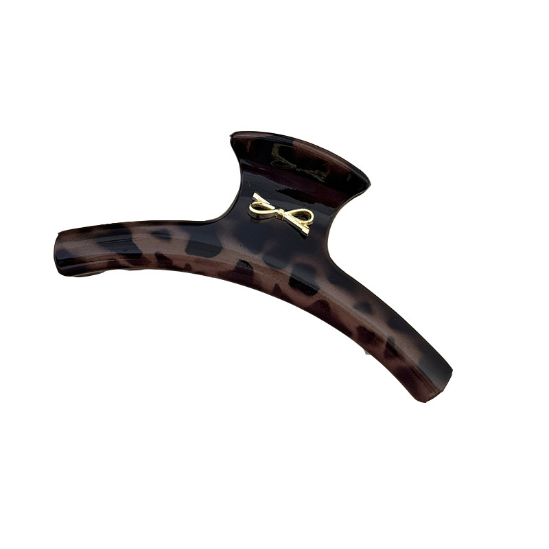 French leopard print grab clip for women, high-end and retro style, shark clip, 2025 new model, large hair volume, large headwear Item Picture