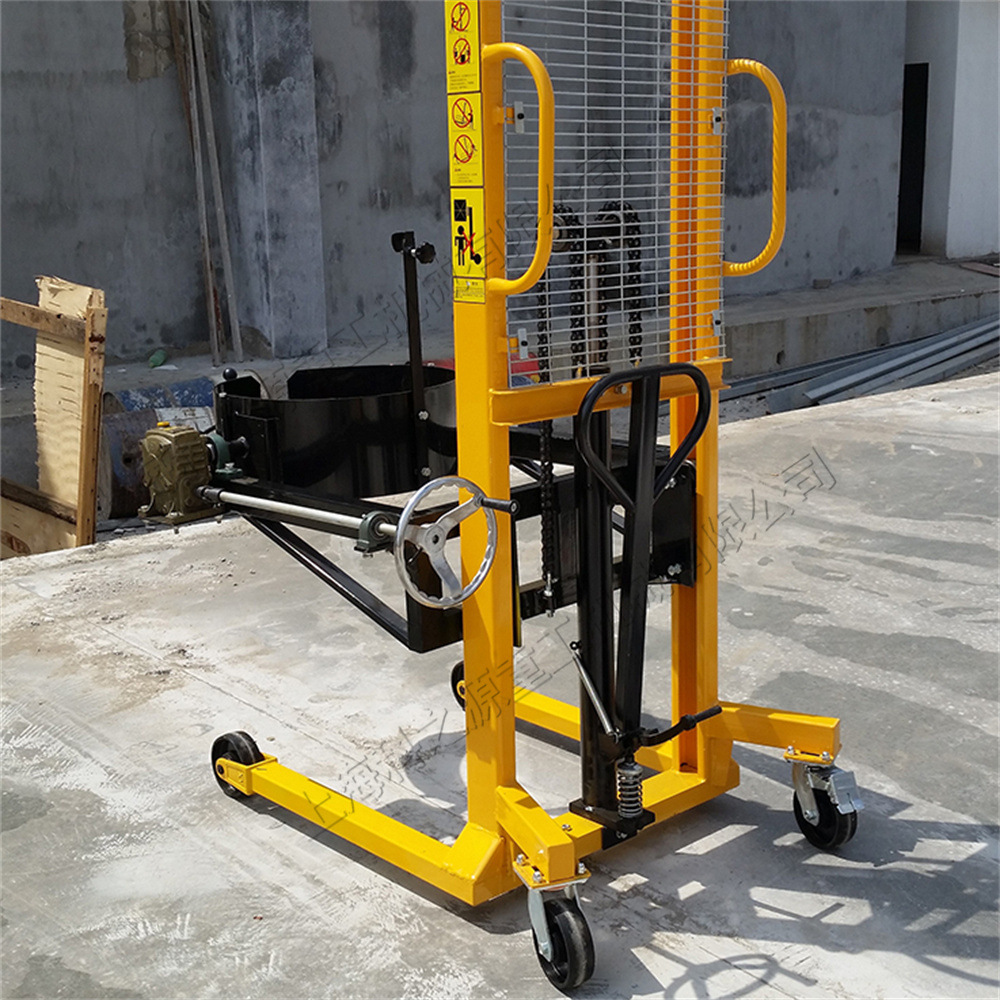Foot-operated four-wheel hydraulic dump truck, hand-pushed shelf stacking and lifting vehicle, electric oil drum handling vehicle Application Scenario