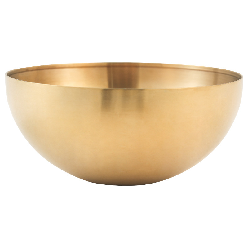 Korean-style cold noodle bowl, outdoor stainless steel single-layer golden mixed rice and noodle bowl, soup bowl, barbecue restaurant salad bowl Item Picture