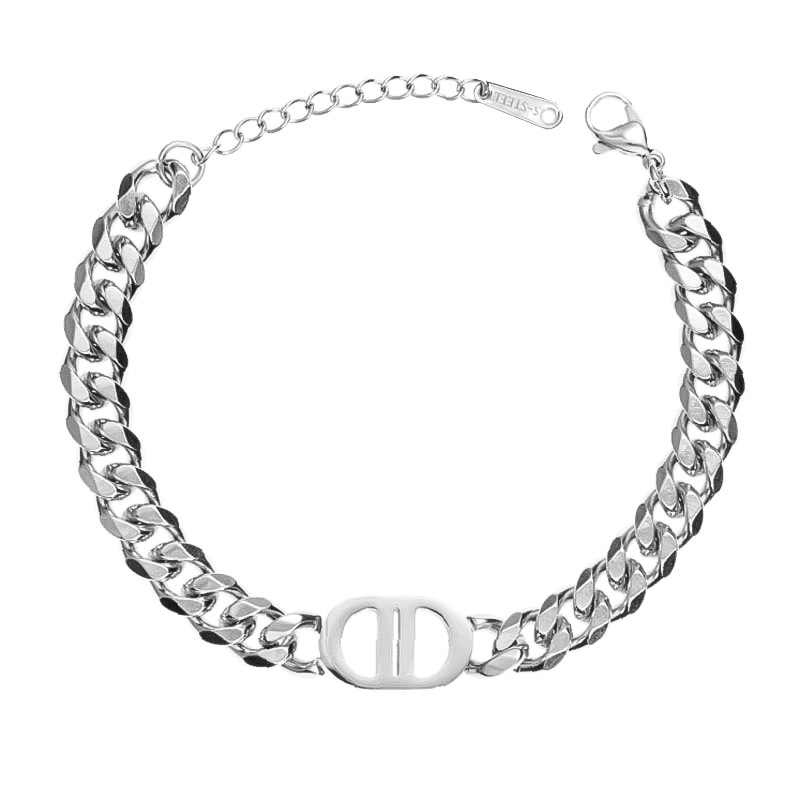 【 All-titanium Steel 】 Dongdamen's unique and elegant forest-style chain Double D bracelet, a retro gift for female Internet celebrities and best friends Item Picture