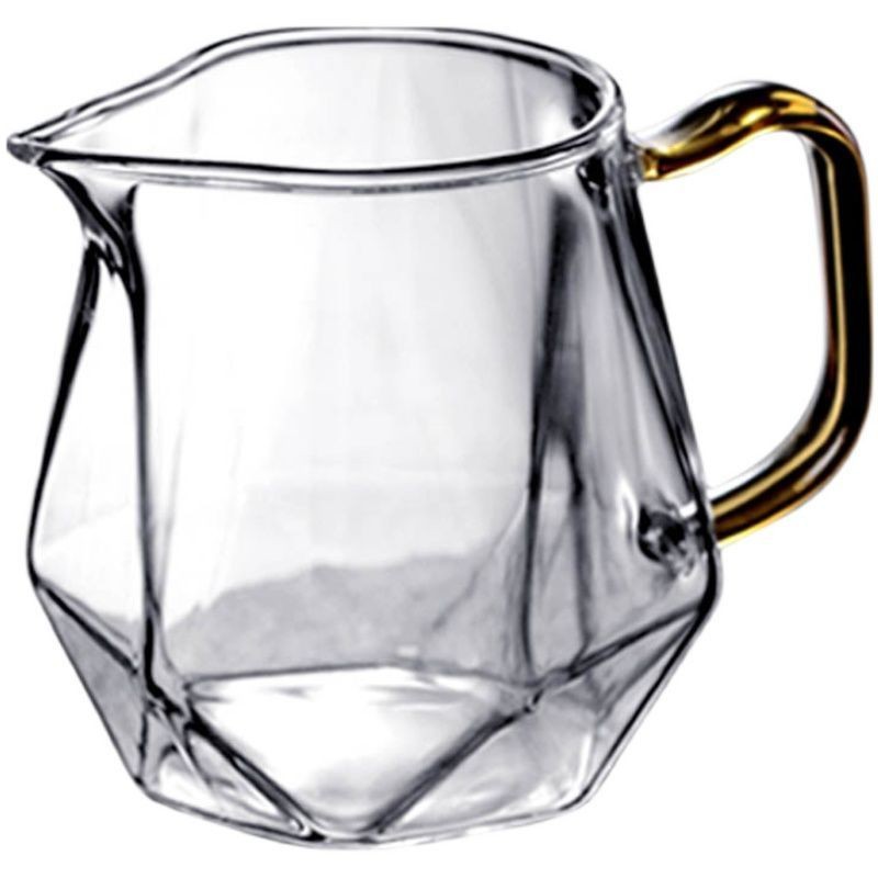 Glass fair cup, diamond-shaped tea tray, thickened public cup, tea divider, large tea set, high-end transparent and transparent tea strainer cup Item Picture