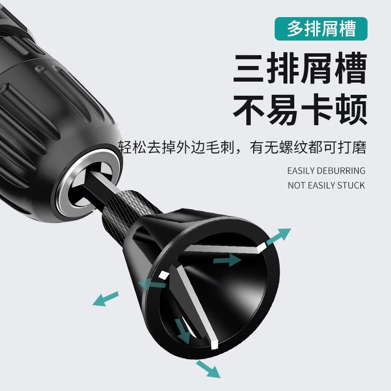 Deburring chamfering tool, outer circle chamfering knife, thread fillet trimming knife, screw and bolt trimming drill, screw rod Specification drawing