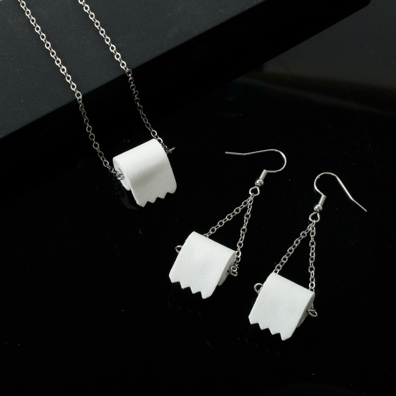 Best-selling earrings in Europe and America: Creative toilet paper roll earrings, toilet paper earrings, earrings, toilet paper roll ear hooks details Picture