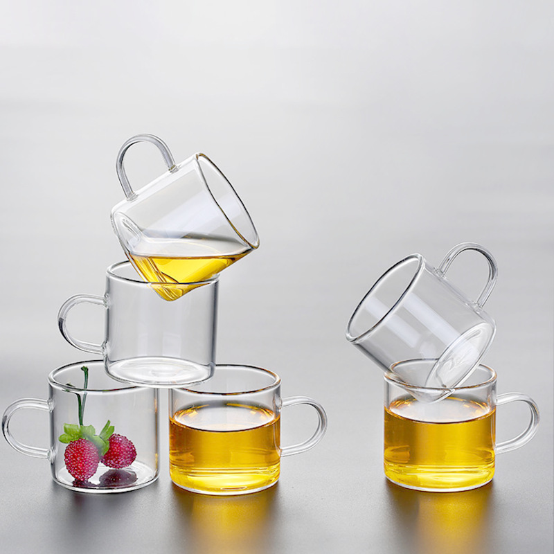 Thickened glass cups, high-temperature resistant tea cups, tea tasting cups with handles, household high-appearance-level gift cups, tea brewing cups wholesale Application Scenario
