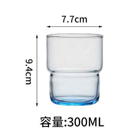 Customized InS-style niche blue glass cups, heat-resistant glass cups, and Korean-style cups details Picture