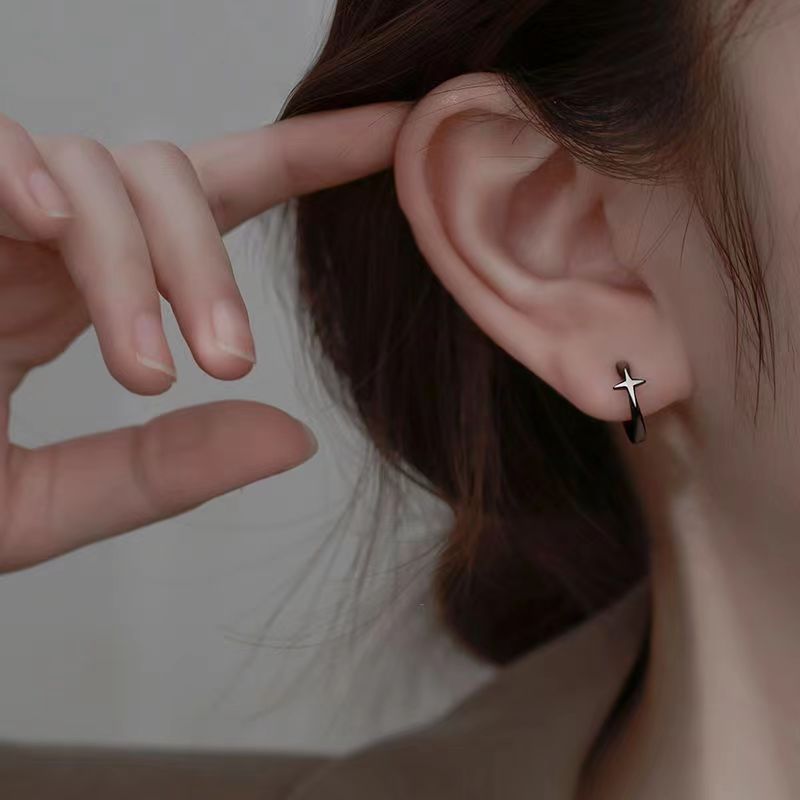 Fashionable Star ear loops, a new trend in 2025, are versatile and niche ear studs and earrings for women Specification drawing