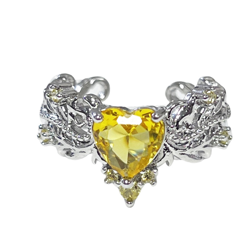 Sweet and passionate, dark and hot girl, fashionable open ring, a niche design for women, with a unique and individualistic punk style, layered index finger ring Item Picture