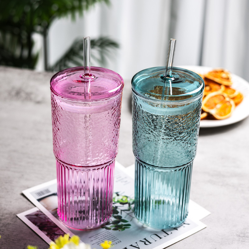 【 Free Shipping 】 Popular straw cup with lid, large-capacity summer iced cola coffee cold drink cup, drinking glass cup Specification drawing