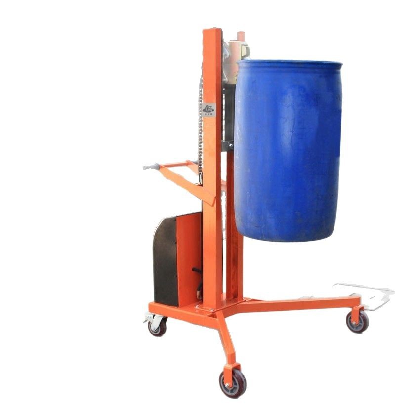 Semi-electric oil drum stacker, manual hydraulic eagle-beak lift truck, special 200L iron drum handling vehicle for right-angle pallets Item Picture