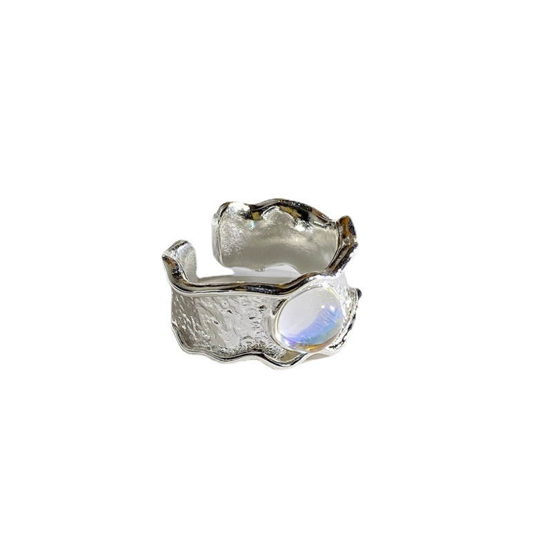 Liquid butterfly irregular and colorful moonstone open ring, a unique, sweet and cool design ring for women on Instagram Item Picture
