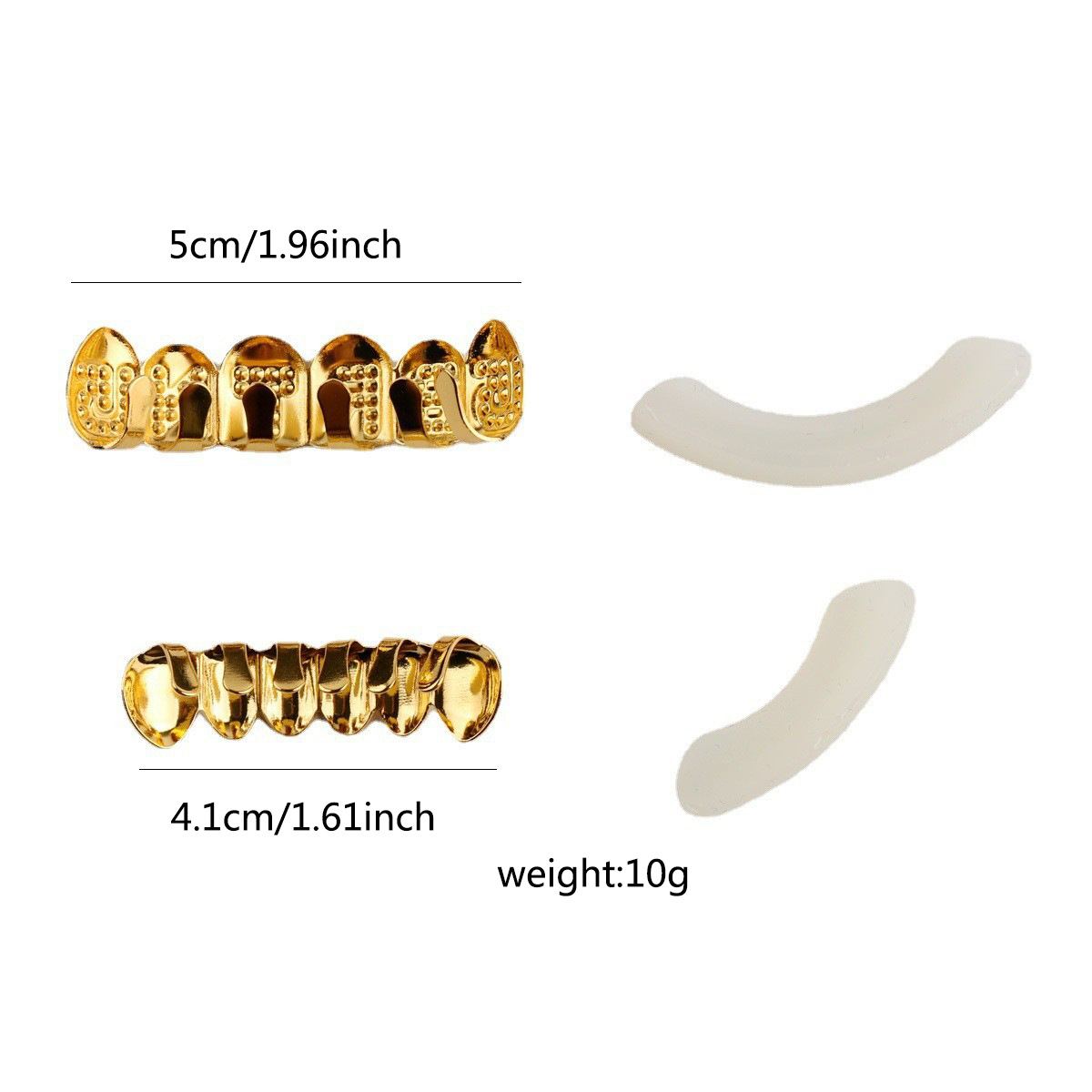 The manufacturer supplies popular Hiphop decorative braces with real gold plating and diamond gold teeth grills in Europe and America Specification drawing