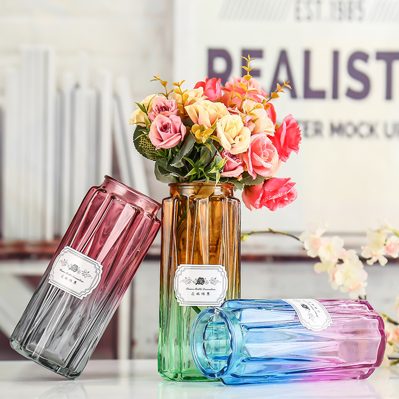 Home decoration vases, colored glass handicrafts, vase ornaments, vase decorations, floor-standing glass bottles Specification drawing