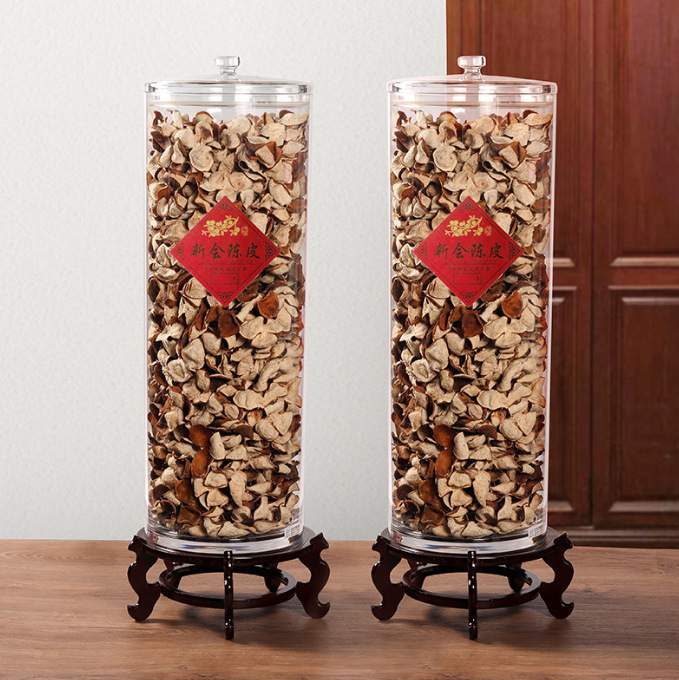 Household large-capacity sealed container for dried tangerine peel, moisture-proof tea storage container, food-grade pc bottle, transparent plastic container details Picture